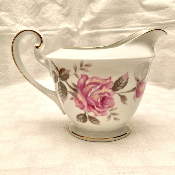1940s Noritake Fine China Nippon Toki Kaisha Creamer Pink Roses Gold Trim 4" - Picture 1 of 11